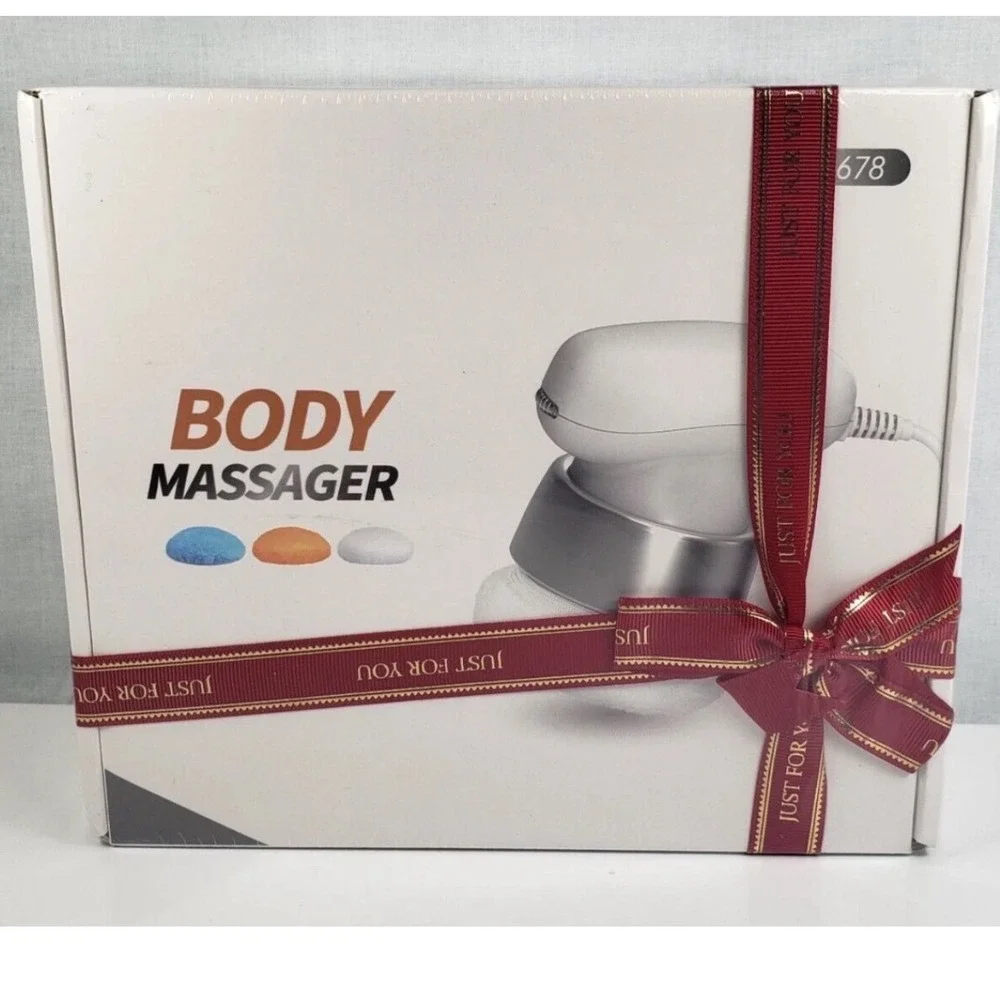 Electric Handheld Body Massager with 3 Replaceable Cloth‎ Covers Model 678 White